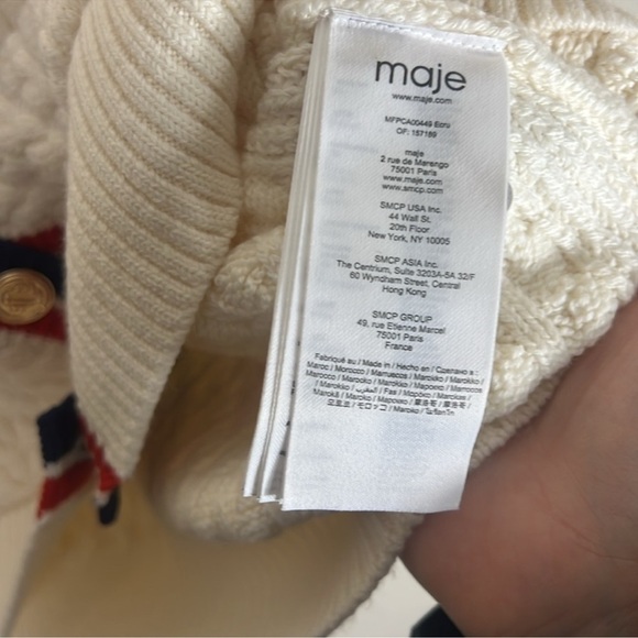 Maje Medhi Cable Knit Cardigan Sweater - Picture 7 of 10